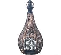 Durashmall Lanterne chandelier en fer de style moyen-oriental, ornement cylindrique fabriqué à la main, bougeoir pour salon, chambre à coucher, décoration d'intérieur, 29,5 cm (C)