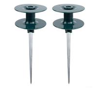 Durashmall Lot de 1 ou 2 roues de guidage de tuyau d'arrosage vert avec clou de terre pour une gestion efficace des tuyaux et un arrosage peu encombrant pour petits jardins, patios