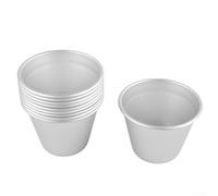 Durashmall Lot de 10 moules à muffins et moules de cuisson en aluminium réutilisables pour gâteaux, tartes, muffins, cupcakes, panna cottas, pâtisseries, fondants au chocolat