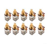 Durashmall Lot de 10 potentiomètres de guitare 250 K ou 500 K Ohm de type A, tonalité B, volume 18 mm, tige moletée pour guitare électrique et basse câblage personnalisé (B250K)