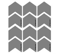 Durashmall Lot de 12 autocollants réfléchissants en forme de flèches pour roues de vélo, casques et motos, ruban de sécurité nocturne haute visibilité résistant aux intempéries pour voitures et