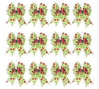 Durashmall Lot de 12 nœuds de Noël pour sapin de Noël avec motifs traditionnels à pois pour décorer les clôtures d'arbres, les jardins 21 x 17 cm