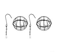 Durashmall Lot de 2 mangeoires à oiseaux creuses en fer de 7 cm pour extérieur et intérieur, décoration de jardin, cage anti-écureuils pour attirer les oiseaux avec des légumes, des fruits et des