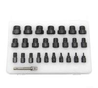 Durashmall Lot de 26 forets extracteurs de vis et de boulons avec cannelures spirales inversées pour retrait de goujons cassés et de fixations pour outils électriques et pneumatiques de 7,6 à 20,3 cm