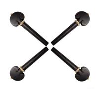 Durashmall Lot de 4 chevilles d'accordage pour violoncelle 4/4 en ébène avec tête en forme de cœur sculptée pour pièces d'instruments à cordes Noir