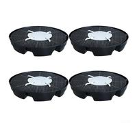 Durashmall Lot de 4 soucoupes à arrosage automatique pour pots de 18 litres avec ligne d'égouttement automatique et grilles de drainage, plateau en plastique noir pour intérieur et extérieur, tentes