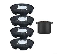 Durashmall Lot de 4 soucoupes à arrosage automatique pour pots de 18 litres avec ligne d'égouttement automatique et grilles de drainage, plateau en plastique noir pour intérieur et extérieur, tentes
