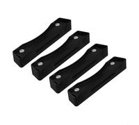 Durashmall Lot de 4 supports de filament pour imprimante 3D avec tapis en caoutchouc antidérapant et roulements lisses pour bobines en bois PLA ABS noir 170 x 80 x 30 mm