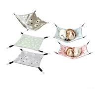 Durashmall Lot de 5 balançoires de lit double face en tissu peluche de soie glacée avec crochets pour fixation de cage - Lavable en machine - 28 x 28 cm - Pour hamsters, cochons d'Inde, lapins et