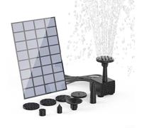 Durashmall Pompe à eau solaire pour extérieur - Kit fontaine à monter soi-même avec 6 buses et cordon de 3 m pour bassins, jardin, aquarium, bain d'oiseaux