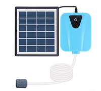 Durashmall Pompe à oxygène USB à énergie solaire avec batterie de 3600 mAh pour aérateur d'aquarium Pompe à air portable avec panneau solaire et pierre pour camping, pêche, jardin, fontaine, bleu G