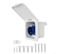 Durashmall Prise d'alimentation 32 A pour camping-car IP44 résistante à l'eau avec double fixation pour connexion électrique de camping-car, remorque, camping