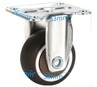 Durashmall Roulettes de meubles de 2,5 cm, 3,8 cm, 5,1 cm avec frein, roues pivotantes, silencieuses, chrome et matériau TPE pour armoires d'ordinateur, bureaux, maison, argent, 2,8 x 3,6 cm (B)