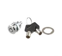 Durashmall Serrure de boîte à lumière publicitaire, serrure à poussoir pour porte coulissante, mécanisme tubulaire à 7 broches en alliage de zinc, pour vitrines LED et consoles de jeux, M19 x 23 mm