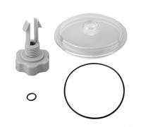 Durashmall SF80110-1 Couvercle de piège à feuilles avec valve et joint torique pour pompe de filtre à sable Intex de 30,5 cm, gris noir, transparent, pièces de rechange pour système de filtration de