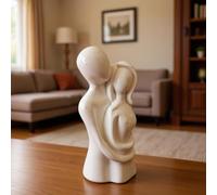 Durashmall Statuette romantique en résine de Saint Valentin blanche - Décoration de couple d'amour pour la maison, le bureau, la table, la décoration de mariage, jardin, cour, pelouse - 11,3 x 5,6 cm