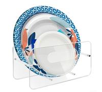 Durashmall Support d'assiettes et d'ustensiles en acrylique transparent pour comptoir de cuisine, fête, buffet, présentoir pour assiettes en papier, couverts, serviettes, solution de rangement moderne