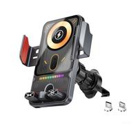 Durashmall Support de téléphone intelligent de voiture 66 W avec chargeur sans fil 15 W à fixation automatique, support de charge rapide pour iPhone, compatible grille d'aération et tableau de bord