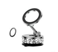 Durashmall Support de téléphone pour tableau de bord de voiture avec adsorption sous vide en alliage aéronautique rotatif à 810 degrés N52 Grip magnétique pour iPhone 12 à 16 Résistant aux