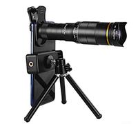 Durashmall Téléobjectif 32X pour smartphones avec trépied et clip en ABS léger Télescope mobile pour iPhone et pour la photographie de sports sauvages et de voyage Noir