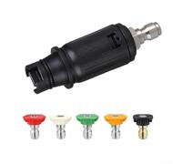 Durashmall Tête de buse réglable pour nettoyeur haute pression avec raccord rapide de 6,35 mm et embout de pulvérisation rotatif turbo pour tâches de nettoyage haute pression 3000 PSI Construction en