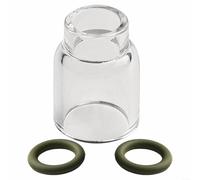 Durashmall TIG Buse de verre de visualisation transparente pour WP9 WP17 WP18 WP20 WP26 consommables de soudure de lentille à gaz avec joints toriques - Pièce de rechange transparente (6)