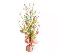 Durashmall Œuf de Pâques décoratif arbre de 45 cm, décoration florale artificielle pour maison, bureau, salon, chambre à coucher, bureau, centre de table, décoration de vacances de printemps en