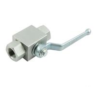 Durashmall Vanne à bille hydraulique haute pression 2 voies manuelle en acier au carbone Tailles G1 4 G3 8 G1 2 G3 4 G1 en option 500 bar MWP 7250 PSI Nitrile Acétal Joint pour eau, huile, gaz I (G1/2