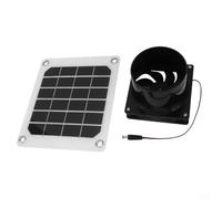 Durashmall Ventilateur d'extraction solaire 20 W pour poulailler pour chien, dissipation de la chaleur, portable, camping, circulation de l'air avec filet de protection, noir
