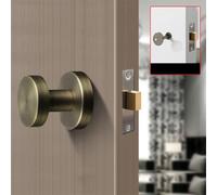 Durashmall Verrou de porte pour intérieur de chambre à coucher et portes de fond, serrure simple face en alliage de zinc avec petit trou de serrure et poignée ronde argenté, bronze, rouge, bronze