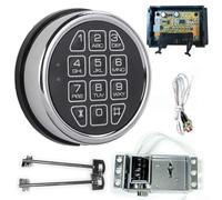 Durashmall Verrou électronique de sécurité robuste - Kit de sécurité complet en alliage de zinc - Finition noire - Clavier numérique - Serrure solénoïde - Clés de remplacement