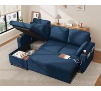 DURASPACE Canapé sectionnel Convertible d'angle 2 en 1, avec Rangement