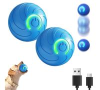Duraspin Dog Ball 2Pcs, 2025 New Duraspin Dog Ball for Large Dogs, USB Rechargeable Durable Motion Activated Automatic Rolling Balls Toys, for All Dogs, Elastic and Bite Resistant (Blue*B*2)