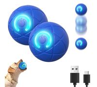 Duraspin Dog Ball 2Pcs, 2025 New Duraspin Dog Ball for Large Dogs, USB Rechargeable Durable Motion Activated Automatic Rolling Balls Toys, for All Dogs, Elastic and Bite Resistant (Blue*A*2)