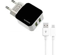 Durata DR- AC885 Prise de charge 2 ports USB 2.1A chargeur avec 1 câble USB de type C pour Samsung/Sony/Huawei/Motorola/Oppo/OnePlus/HTC/Xiaomi/Alcatel