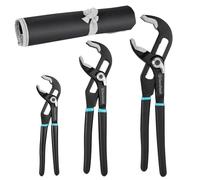 DURATECH 3 Pièces Pinces Multiprises Réglable Serrage Rapide, 200MM/250MM/300MM, Outils de Plomberie avec Grande Ouverture de Mâchoire, Poignée Antidérapante, Pochette Enroulable