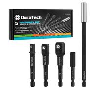 DURATECH Adaptateurs Porte Douille 5 Pièces, Entraînement 1/4", 3/8", 1/2" Socket Adaptateur, Barres d'Extension pour Perceuse Visseuse et Tournevis Porte-embout