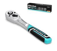 DURATECH Clé à Cliquet 1/4" avec 90 Dents, Cliquet à Dégagement Rapide en Acier Chrome Vanadium, Clé à Cliquet Reversible, Tête Compacte, Angle d'Actionnement 4°, Outils de Réparation Professionnels