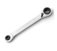 DURATECH Clé polygonale à cliquet réversible 4 en 1, 10 x 19 mm - 13 x 17 mm, double anneau en acier au chrome vanadium, 72 dents, métrique