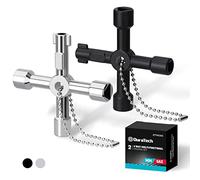 DURATECH Clé Utilitaire Multifonction et Universelle, 4 en 1 Multifonction Croix Clé pour Radiateurs Gaz Électrique, Boîtes de Compteur, Robinet, Serrure, 2 Pièces