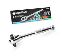 DURATECH Clés à Cliquet Réversible 3-en-1, 1/4", 3/8", 1/2" en acier allié, Cle a Douille a Cliquet, Clé à Douille à 72 Dents pour la Réparation Automobile