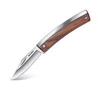 DURATECH Couteau de Poche Pliant avec Poignée en Bois, Lame en Acier Inoxydable, Couteau à Fruits Léger et Compact, Idéal pour Randonnée et Usage Domestique