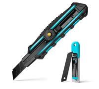 DURATECH Cutter Professionnel 18mm, Couteau Utilitaire Précis avec 10 Lames SK5, Idéal pour Coupe Papier, Carton et Projets de Bricolage