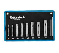 DURATECH Jeu de 10 clés à douille tubulaire avec 2 barres tommy, métrique, 6-22 mm, jeu de clé à pipe pour écrous arrières pour plomberie, installations et réparations de véhicules
