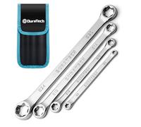 DURATECH Jeu de 4 clés à double œil E-Torx, E6-E24, 4 pièces | Embouts Torx Femelles, Acier Cr-V, Finition Polie, Pochette Enroulable