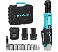 Clé à Cliquet Sans Fil Electrique 12V avec 2 Batteries 2,0 Ah, 3/8'', DURATECH, Coupe de 65N.m, Charge Rapide en 1 Heure, Puissante avec Lumière LED, 10 Accessoires et Boîte de Rangement?