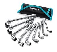 DURATECH Jeu de Clés à Pipe Débouchées, 9 Pièces | Profil 6 Pans, Forme En L, 8-19 mm, Pochette de Transport