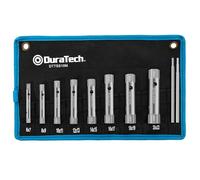 DURATECH Jeu de Clés à Pipe Tubulaires, 10 Pièces | 6-22 mm, Double Embout, Barre de Manœuvre, Plomberie & Installation