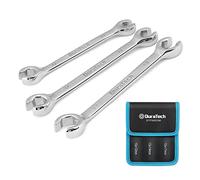 DURATECH Jeu de Clés à Tuyauter, 3 Pièces, 10x12mm, 13x14mm, 15x17mm | Clés Pour Freins, Double Extrémité, Acier Cr-V, Pochette de Rangement