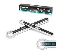 DURATECH Jeu de clés mixtes universelles, jeu de clés à molette, ensemble de 2 clés multifonctionnelles, ensemble total de clés à anneaux, 44 en 2, métriques et SAE, 5 mm à 27 mm et 3/16" à 1-1/16"